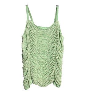 Torrid Stretch Mesh Cropped Shirred Cami Womens Plus Size 2X Hemlock‎ Green